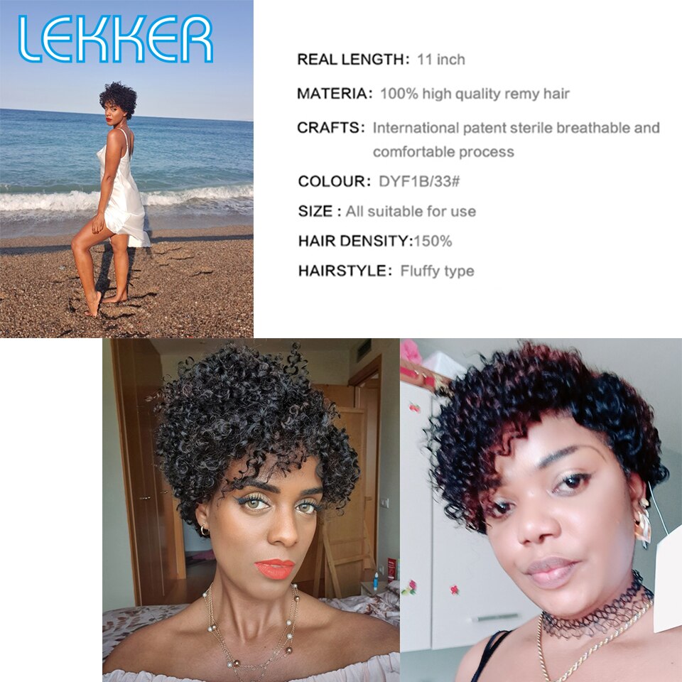 Short Curly Human Hair Wigs For Black