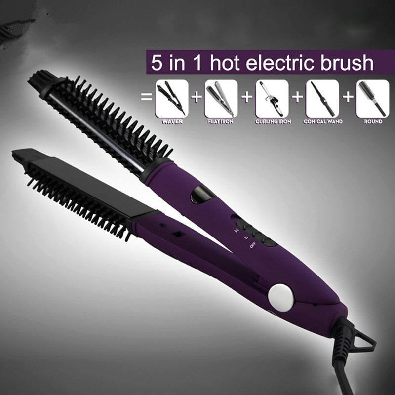 3-in-1 Hot Brush Styler Hair Straightening Tools