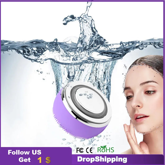 Electric Facial Cleansing Brush LED Phototherapy Skin Tightening