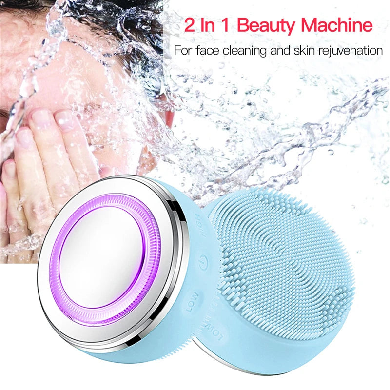 Electric Facial Cleansing Brush LED Phototherapy Skin Tightening