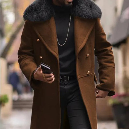 Coat Casual Wool Solid Slim Fit