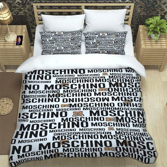 Moschino Bed Set Three Piece Single Double Set Soft and Comfortable