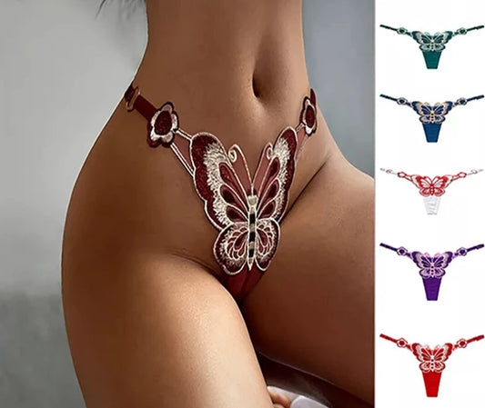 Pantie Thongs Cute Butterfly Embroidery G strings