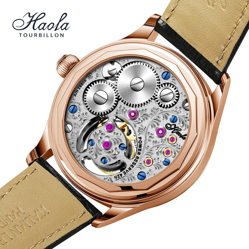 HAOFA Luxury Skeleton Tourbillon Mechanical Mens Watch