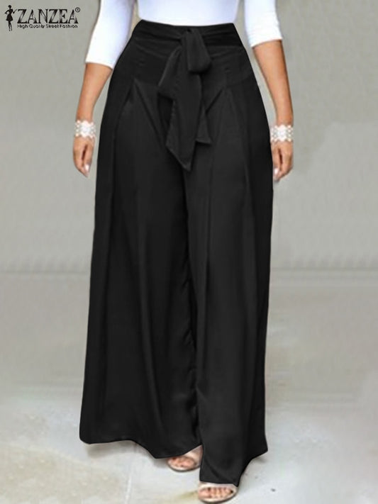 Elegant High Waist Solid Loose Pants