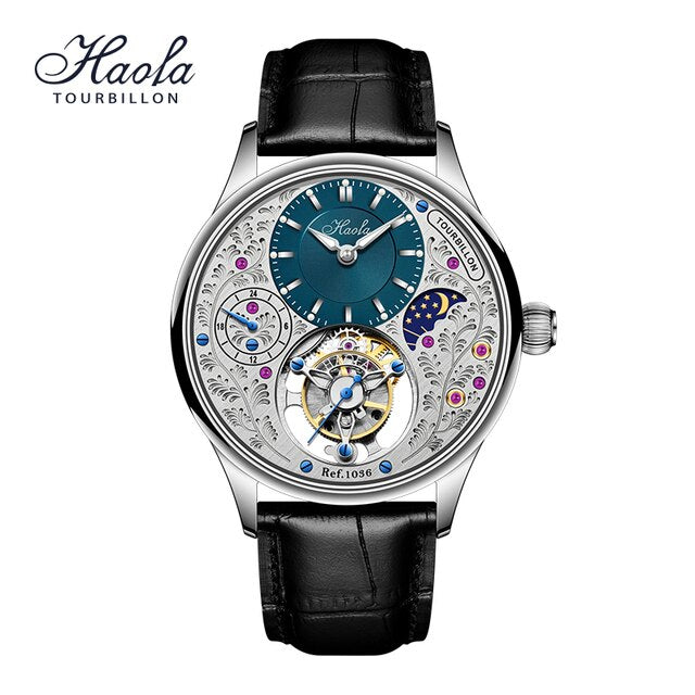 HAOFA Luxury Skeleton Tourbillon Mechanical Mens Watch