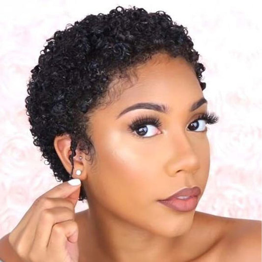 Short Curly Human Hair Wig For Black