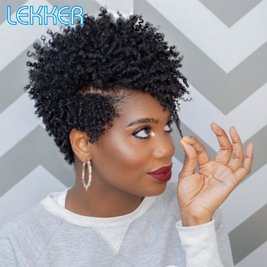 Short Curly Human Hair Wigs For Black