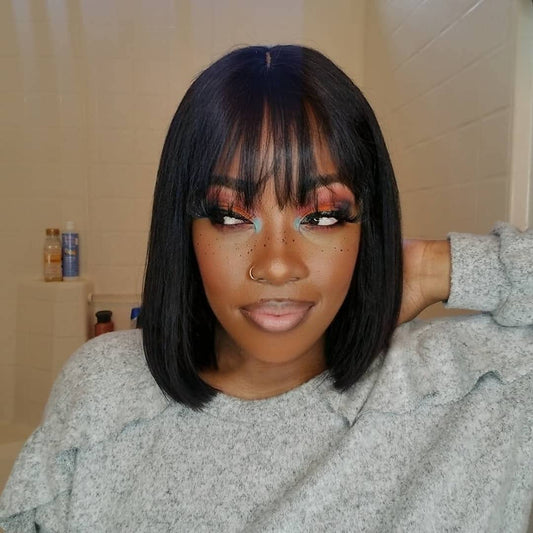 Human Hair Wigs Bob 100% Lace Front